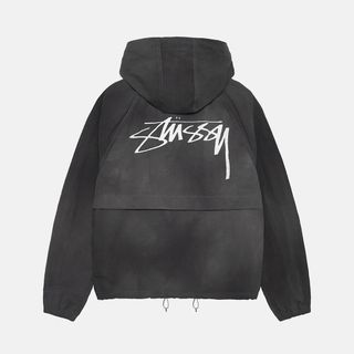 ステューシー(STUSSY)のLサイズ stussy BEACH SHELL WAVE DYE BLACK(ナイロンジャケット)