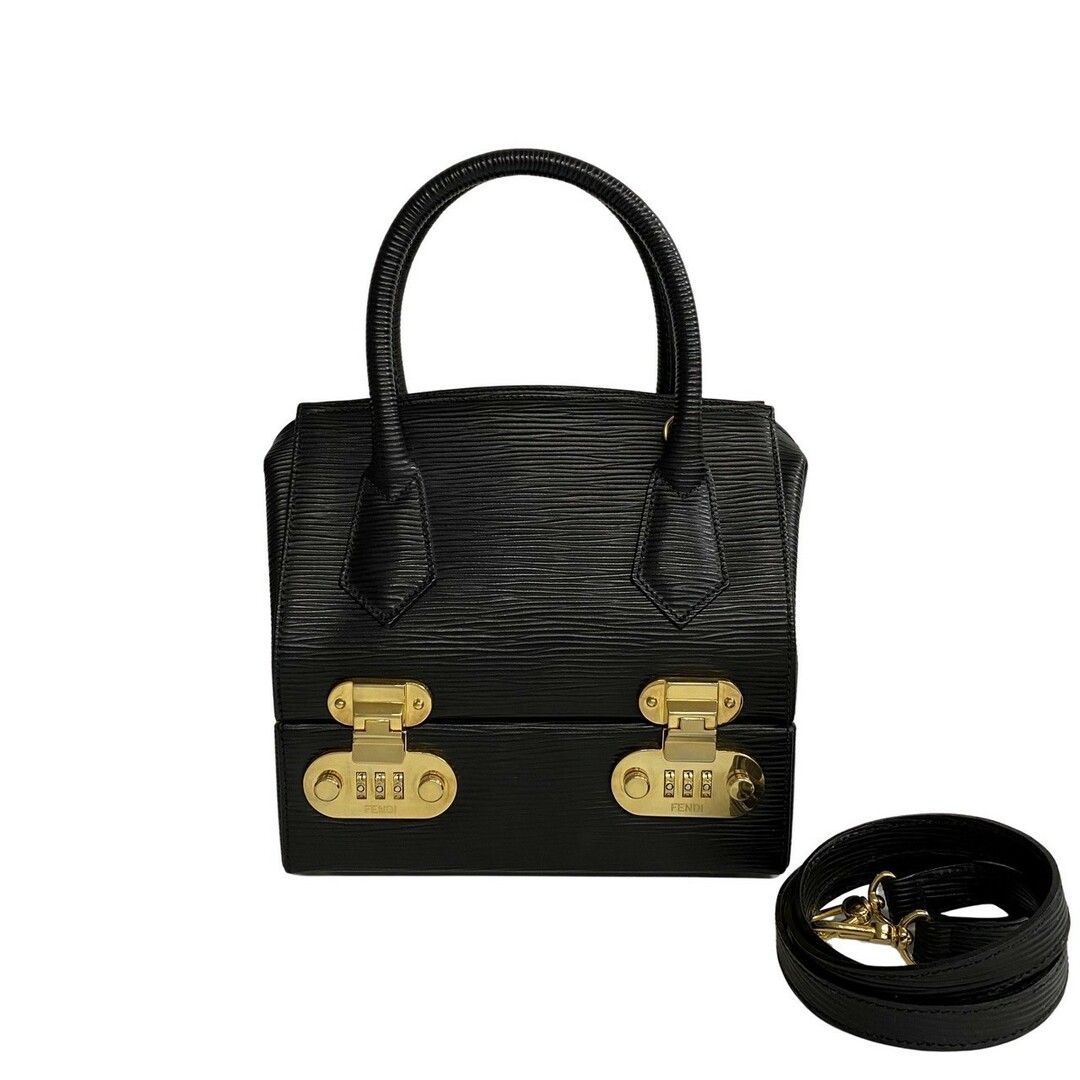 極 美品 FENDI フェンディ ロゴ 金具 エピレザー 本革 2way 極 美品 FENDI フェンディ ロゴ 金具 エピレザー 本革 2way