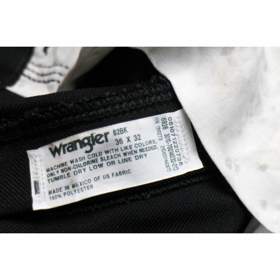 Wrangler(ラングラー)の00s メキシコ製 Wranglerラングラー 82BK ランチャードレスジーンズ ポリエステルパンツ ブラック w36 L32★62 スタプレ オールド フレア メンズのパンツ(スラックス)の商品写真