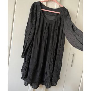 アズノゥアズオオラカ(AS KNOW AS olaca)の【中古】as know  as シフォン風ワンピース黒(ひざ丈ワンピース)