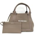 BALENCIAGA トートバッグ ネイビー カバ ス グレージュ339933