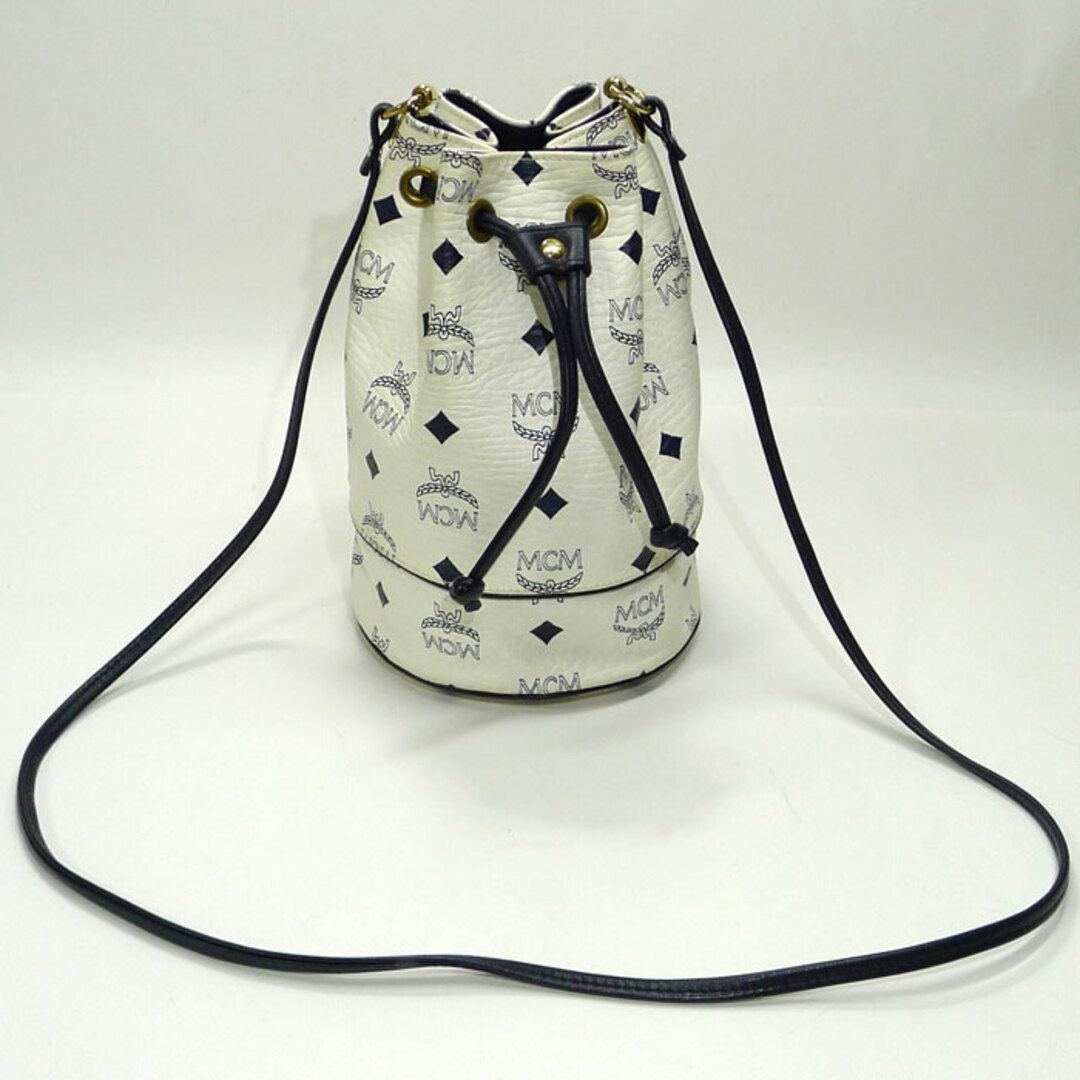 MCM - MCM 巾着 ショルダーバッグ ヴィセトス PVC ホワイト MCM - MCM 巾着 ショルダーバッグ ヴィセトス PVC ホワイト