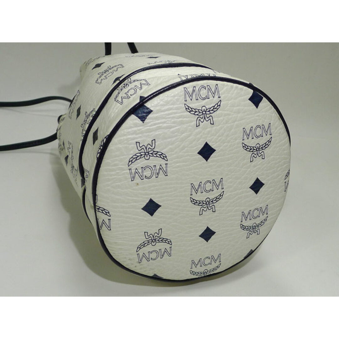 MCM - MCM 巾着 ショルダーバッグ ヴィセトス PVC ホワイト MCM - MCM 巾着 ショルダーバッグ ヴィセトス PVC ホワイト