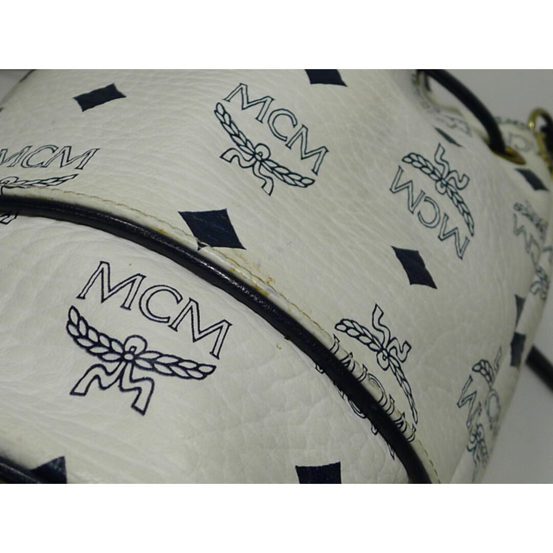 MCM - MCM 巾着 ショルダーバッグ ヴィセトス PVC ホワイト MCM - MCM 巾着 ショルダーバッグ ヴィセトス PVC ホワイト