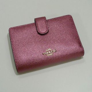 コーチ(COACH)のCOACH クロスグレーン レザー ミディアム コーナー ジップ ウォレット(財布)