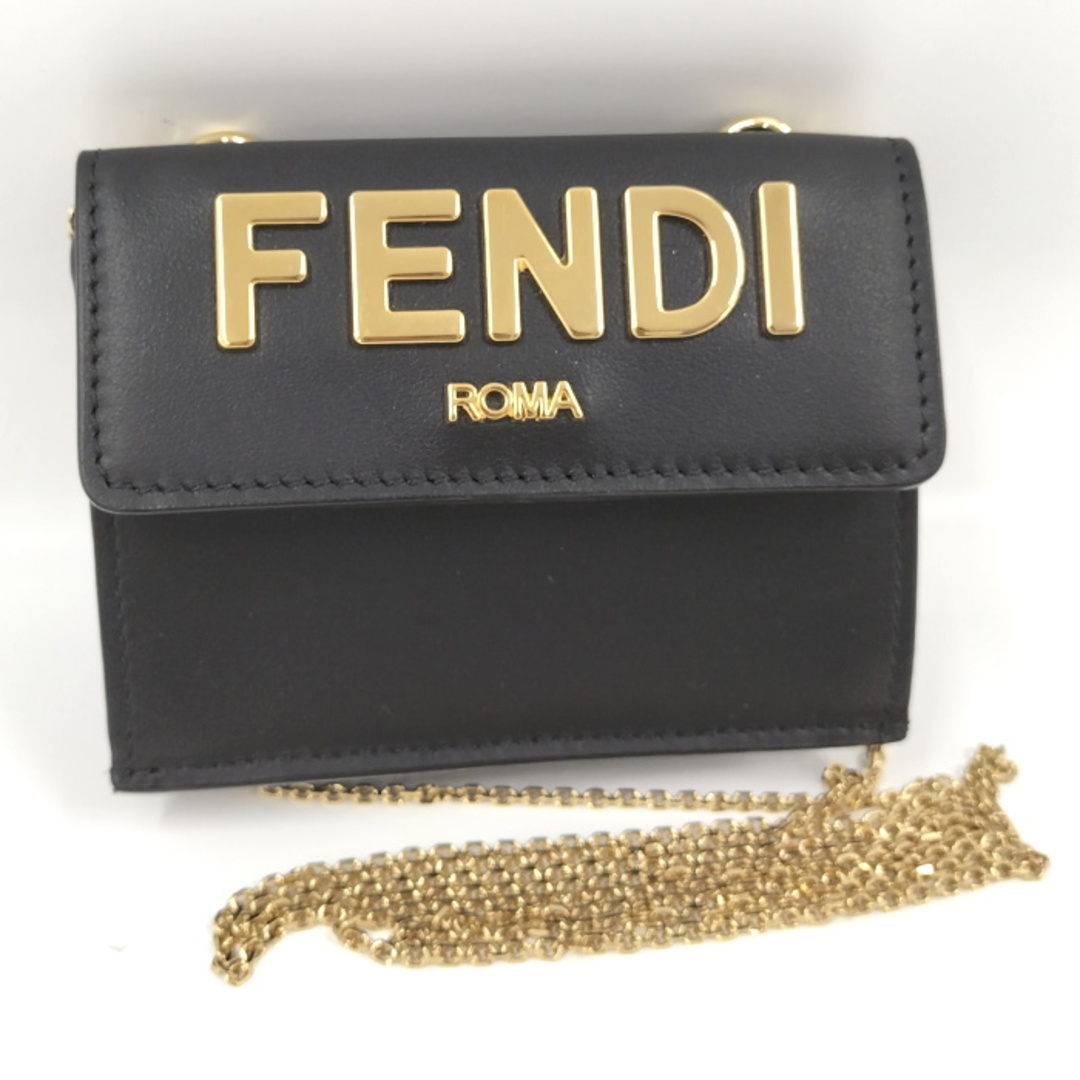 FENDI - FENDI チェーンウォレット 三つ折り財布 ローマ レザー FENDI - FENDI チェーンウォレット 三つ折り財布 ローマ レザー