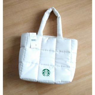 スターバックス(Starbucks)の新品タグ付　スターバックス　モコモコ　トートバッグ　ホワイト(トートバッグ)