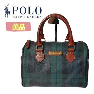 ポロラルフローレン(POLO RALPH LAUREN)の《美品》ポロラルフローレン ハンドバッグ ボストンバッグ チェック柄(ハンドバッグ)