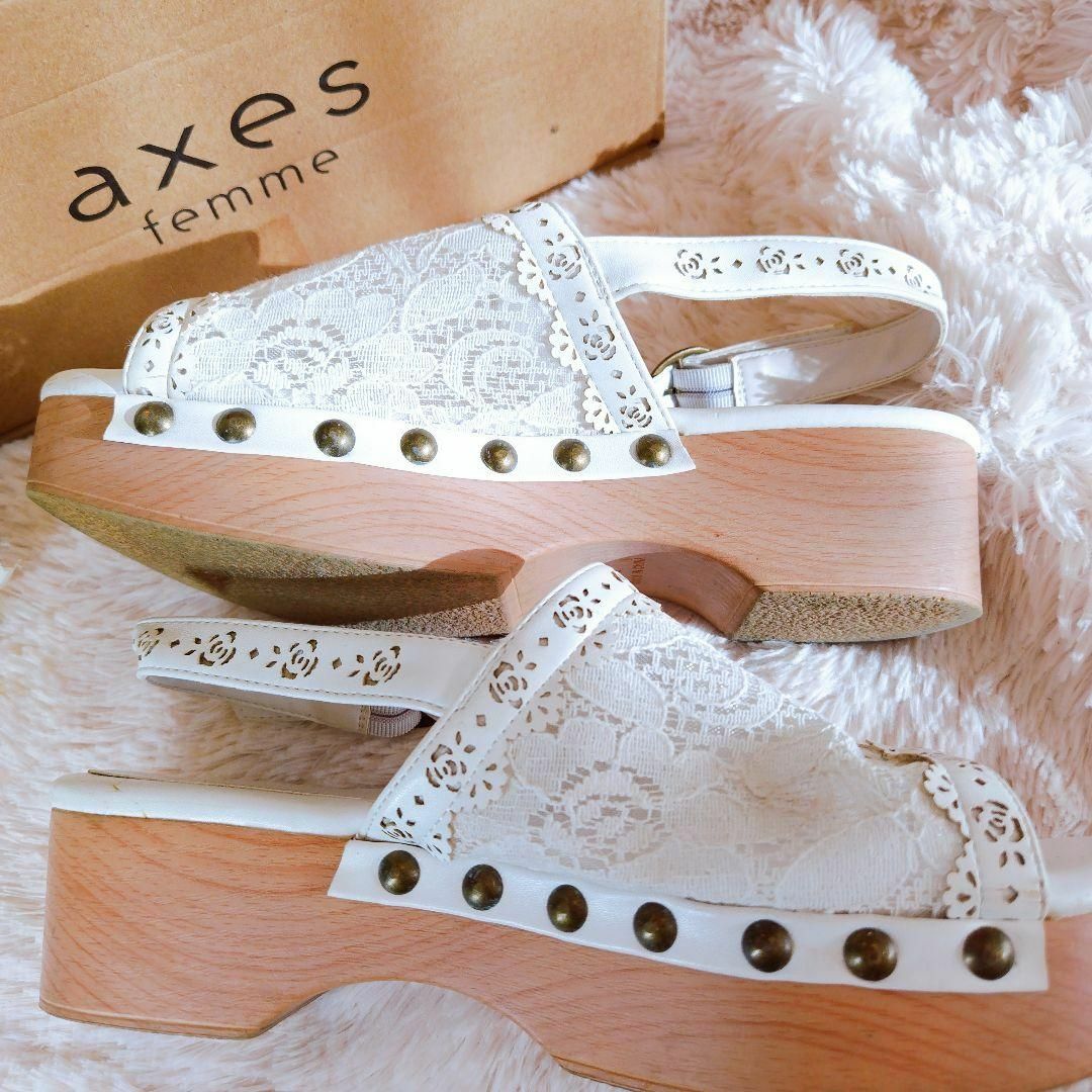 axes femme(アクシーズファム)のaxesfemme／アクシーズファム／L／ウェッジソールフェミルンレースサンダル レディースの靴/シューズ(サンダル)の商品写真