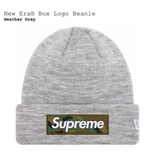 シュプリーム(Supreme)のSupreme New Era Box Logo Beanie ヘザー グレー(ニット帽/ビーニー)