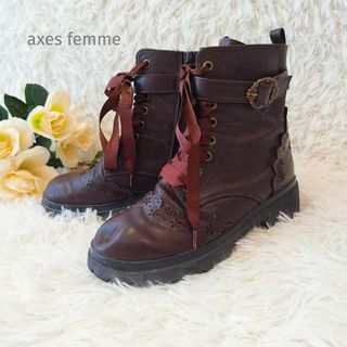 アクシーズファム(axes femme)のaxes femme／アクシーズファム／L／ベレト付きフェミニンハイカットブーツ(ブーツ)