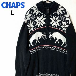 チャップス(CHAPS)のチャップス ラルフローレン ハーフジップ ニットセーター ノルディック 古着(ニット/セーター)