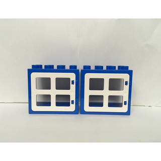 レゴデュプロ(レゴ デュプロ)のレゴ デュプロ まど 窓 ブロック 特殊 パーツ 青色×白色 セット(積み木/ブロック)