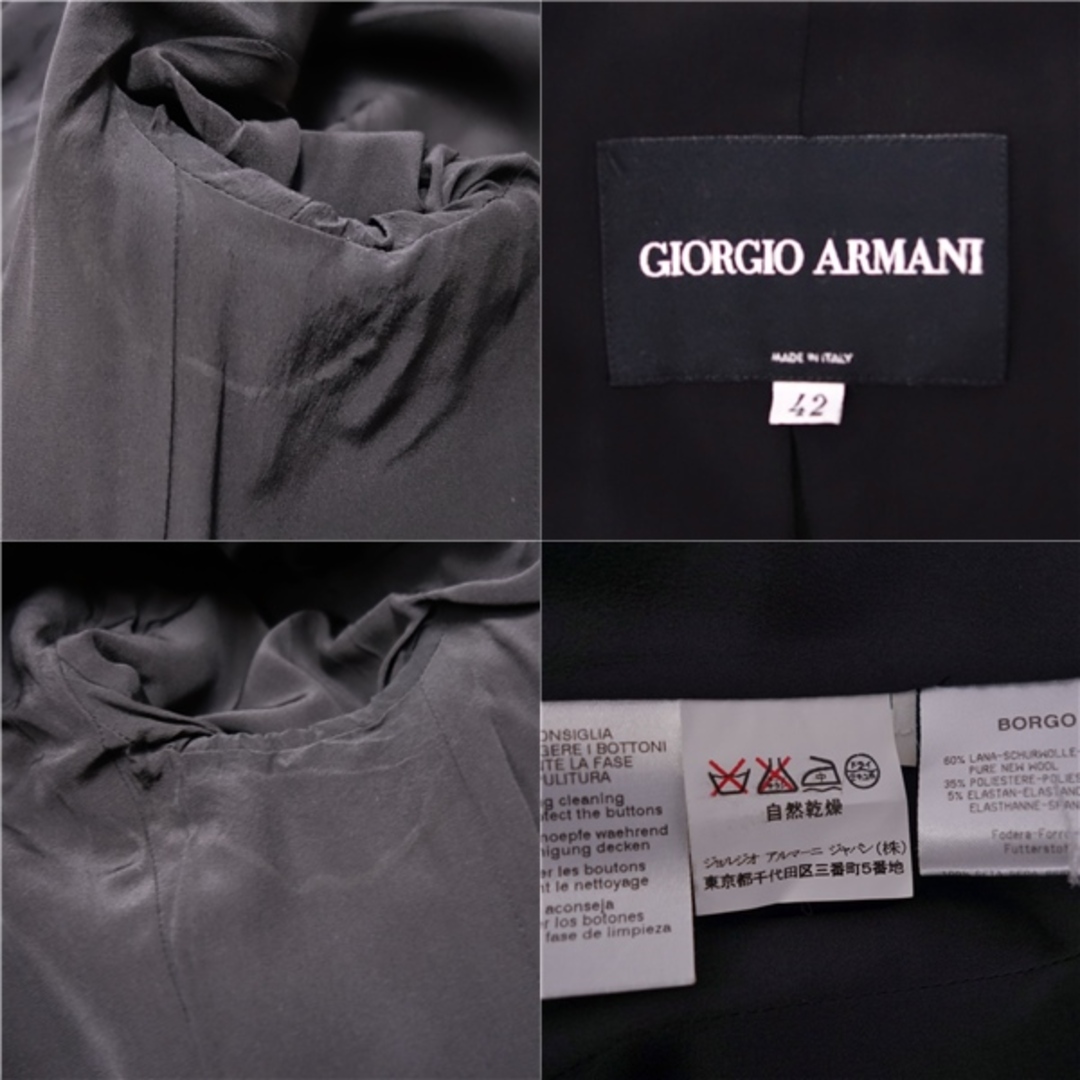 Giorgio Armani(ジョルジオアルマーニ)のジョルジオアルマーニ GIORGIO ARMANI ジャケット テーラードジャケット 総柄 ウール アウター レディース 42(M相当) ブラック レディースのジャケット/アウター(テーラードジャケット)の商品写真