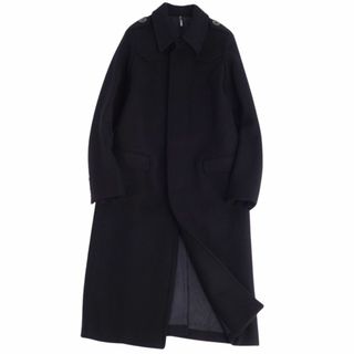 ディオールオム(DIOR HOMME)の美品 ディオールオム DIOR HOMME コート ロングコート エポレット 無地 ロゴボタン ウール アウター メンズ 42(XXS相当) ブラック(その他)