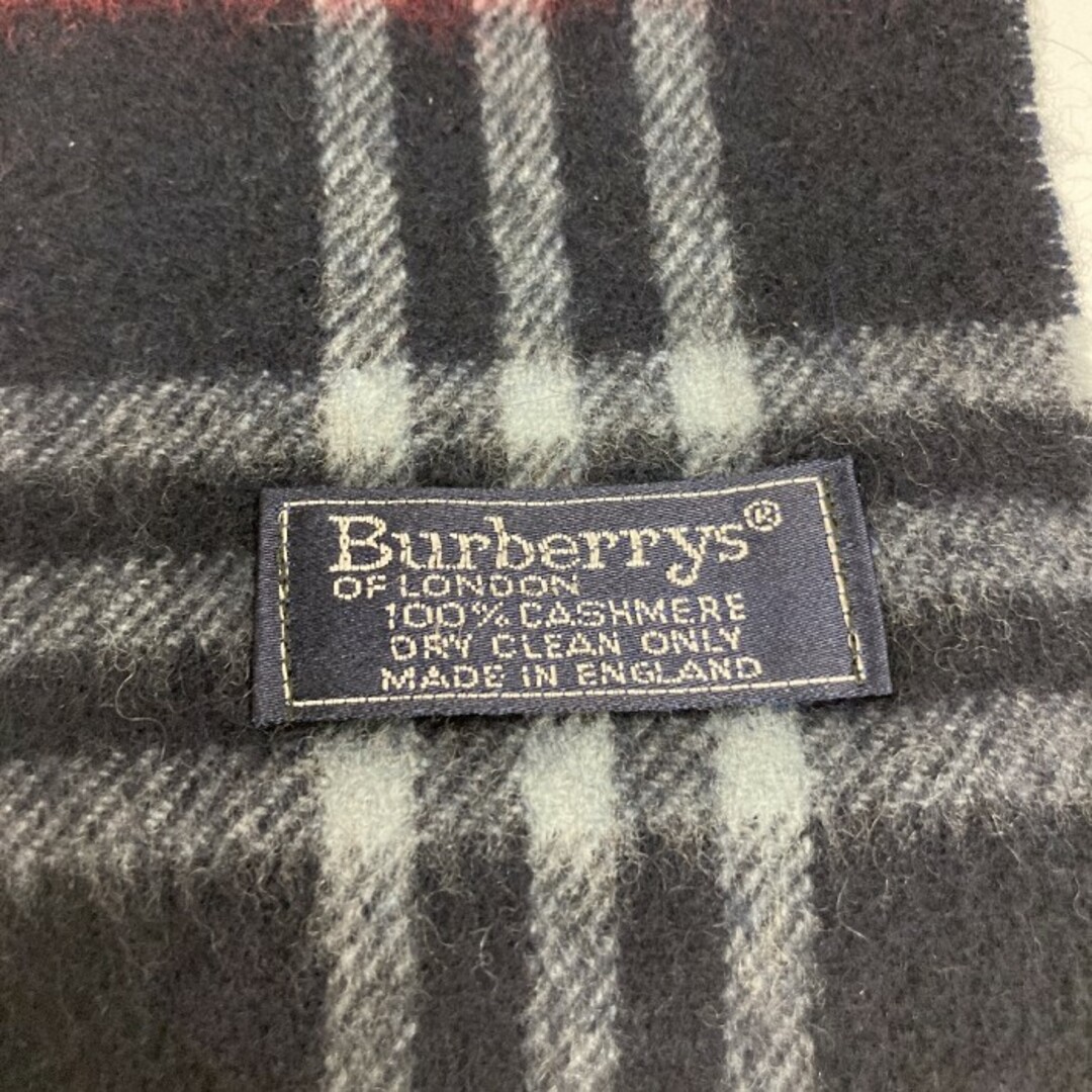 BURBERRY(バーバリー)の★Burberrys バーバリー イングランド製 カシミア100% ノバチェック マフラー ネイビー メンズのファッション小物(マフラー)の商品写真