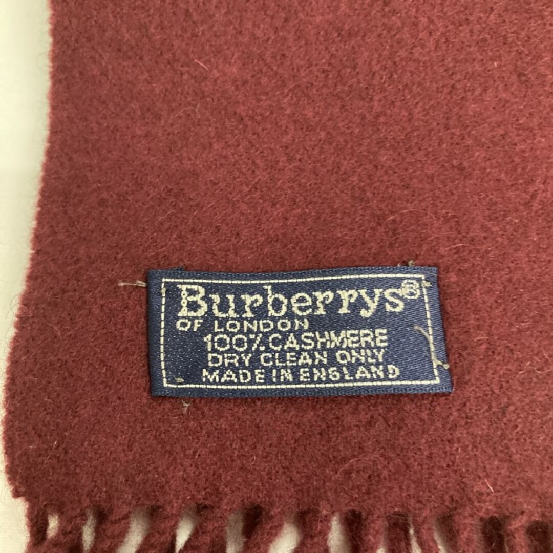 BURBERRY(バーバリー)の★Burberrys バーバリー イングランド製 カシミア100%  無地 マフラー 臙脂 メンズのファッション小物(マフラー)の商品写真