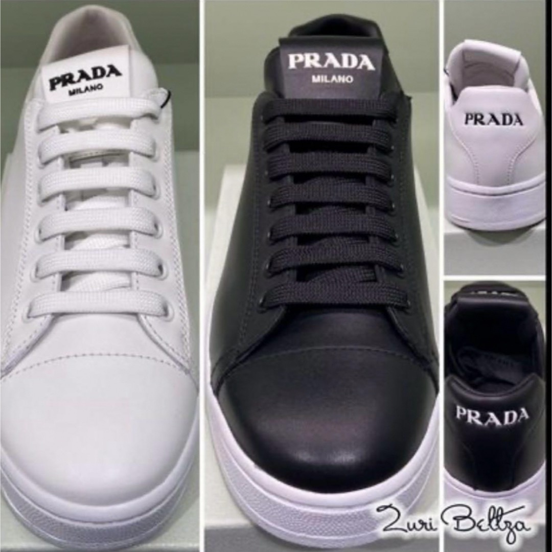 PRADA(プラダ)の極美品　PRADA  プラダ　スニーカー ロゴ BK 38（24〜24.5㎝） レディースの靴/シューズ(スニーカー)の商品写真