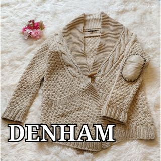 DENHAM - デンハム カーディガン ニット 絹混 シルク混 長袖 36 M 緑の