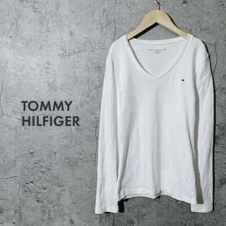 トミーヒルフィガー(TOMMY HILFIGER)のトミー ヒルフィガー 長袖 シャツ トップス ルーム ウェア ホワイト S(Tシャツ(長袖/七分))