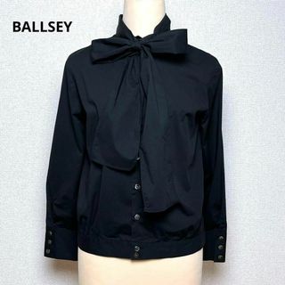 ボールジィ(Ballsey)の美品✨BALLSEY　ボールジィ　ボウタイブラウス　リボン　長袖　ブラック　38(シャツ/ブラウス(長袖/七分))