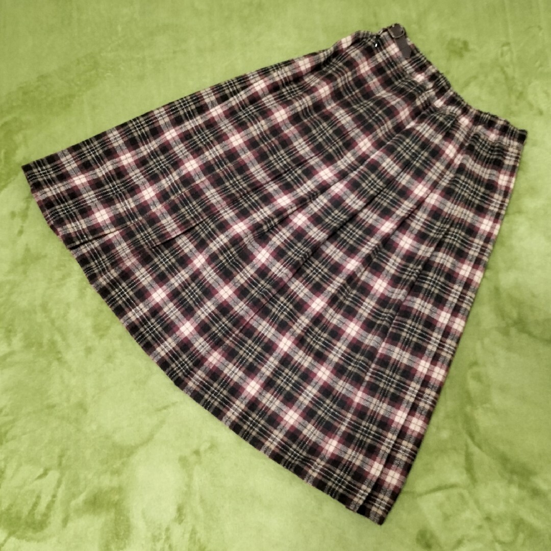 プリーツ チェック ロングスカート レディースのスカート(ロングスカート)の商品写真