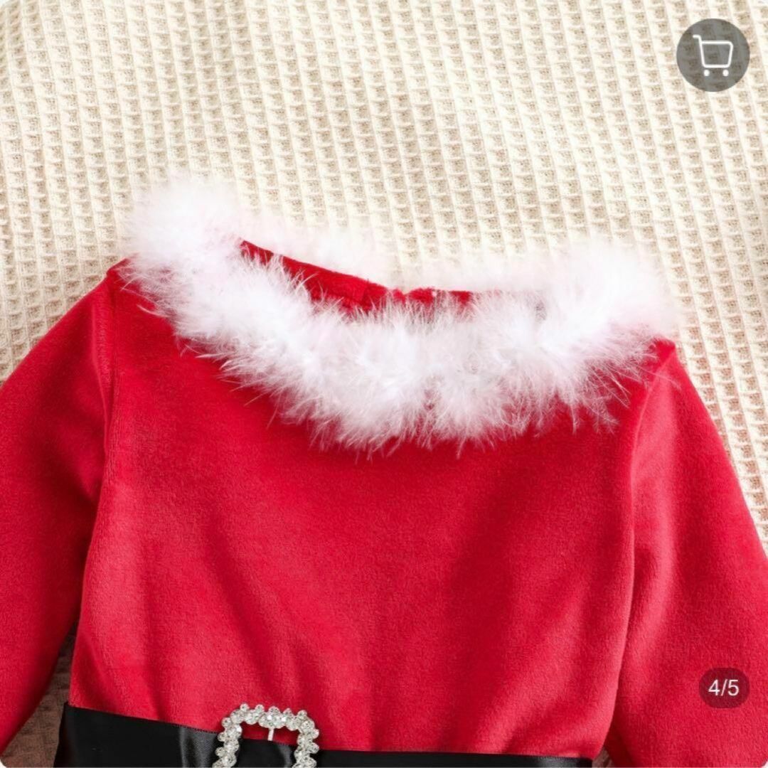 サンタ　ワンピース　120　子供　クリスマス　キッズ　女の子　衣装　コスプレ キッズ/ベビー/マタニティのキッズ服女の子用(90cm~)(ワンピース)の商品写真