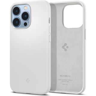 シュピゲン(Spigen)のSpigen iPhone13Proケース シリコン マット 衝撃吸収 ホワイト(iPhoneケース)