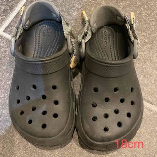 クロックス(crocs)のクロックス　キッズ　11   18cm 黒　サンダル　(サンダル)