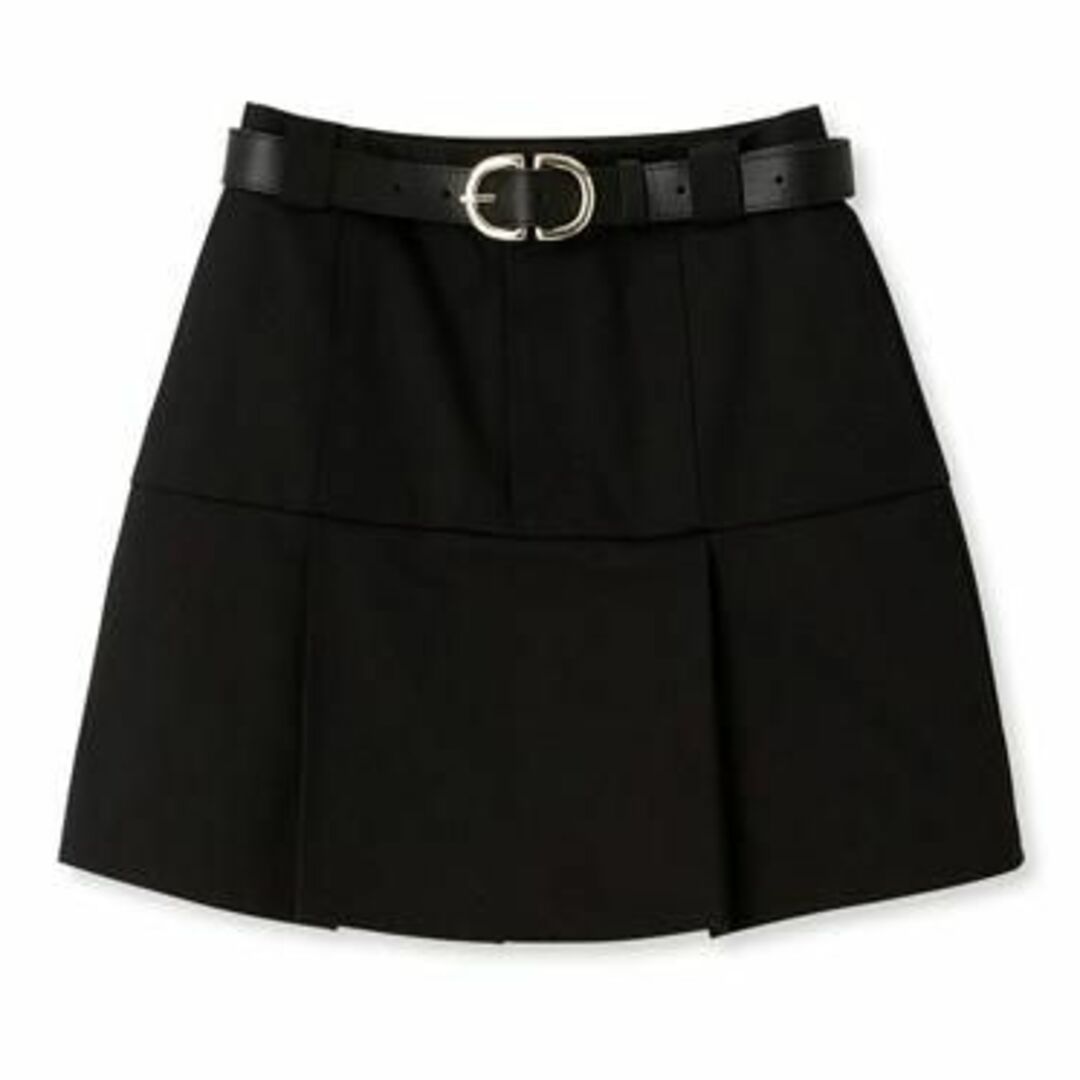 SNIDEL - スナイデル　ベルトセットバックプリーツミニスカート　ブラック　０