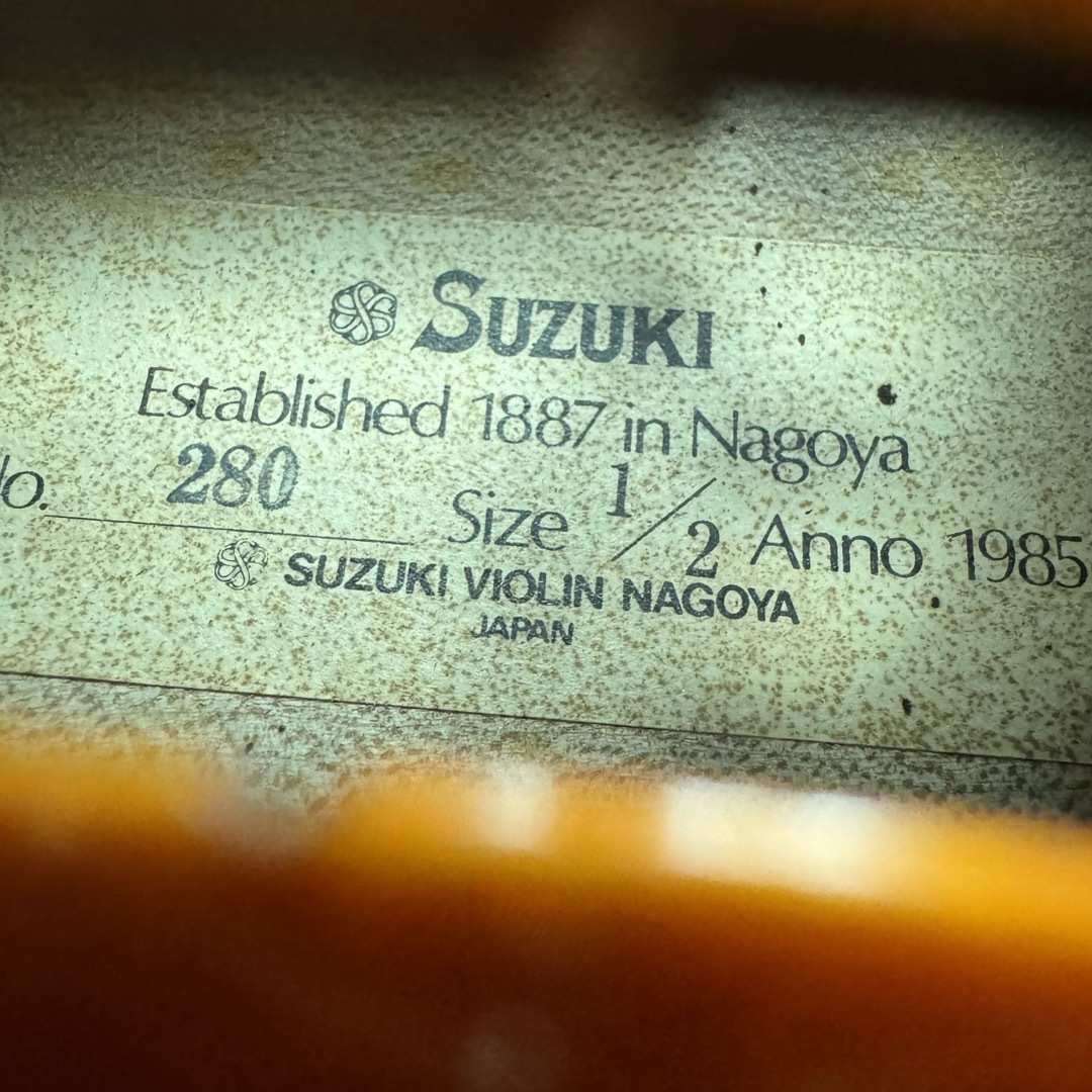 スズキ - 【中古良品】1/2 サイズ No.280 SUZUKI スズキ バイオリン 85 