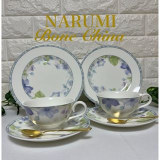 ナルミ(NARUMI)の[未使用]ナルミ　ボーンチャイナ　カップ　ソーサー　プレート　スプーン　ペア(食器)