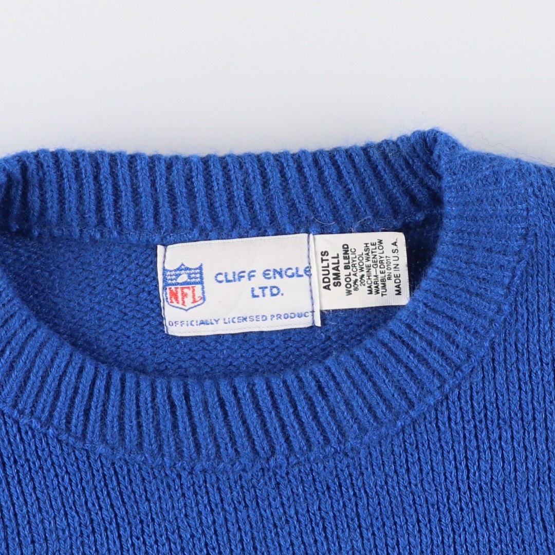 CLIFF ENGLE LTD NFL NewYorkGiants ニューヨークジャイアンツ アクリルニットセーター USA製 メンズXL /eaa309870ブルー系青色柄