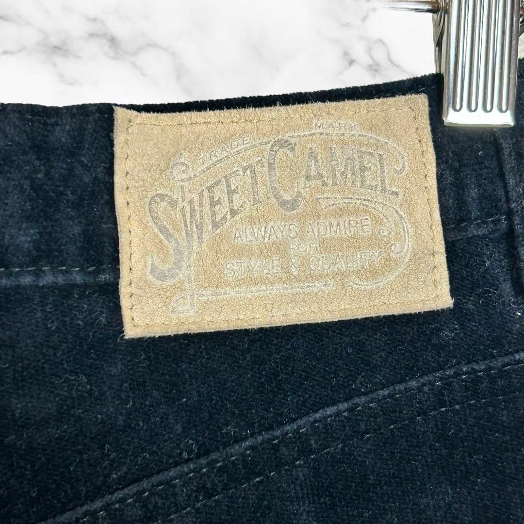 SweetCamel(スウィートキャメル)の【sweet camel】ベルベットデニムパンツ スキニー　ブラック　w61 レディースのパンツ(デニム/ジーンズ)の商品写真