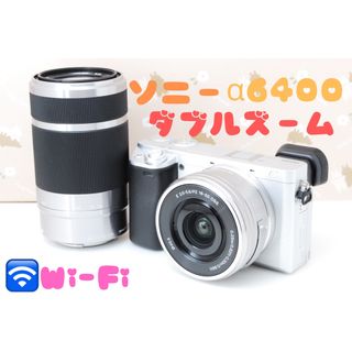 ソニー(SONY)の美品★ほぼ新品級ショット数30回★Wi-Fi★SONY α6400★ダブルズーム(ミラーレス一眼)