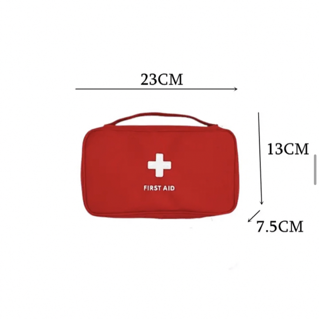 お薬ポーチ赤　新品　キャンプ用品　トラベル用品　救急箱 レディースのファッション小物(ポーチ)の商品写真