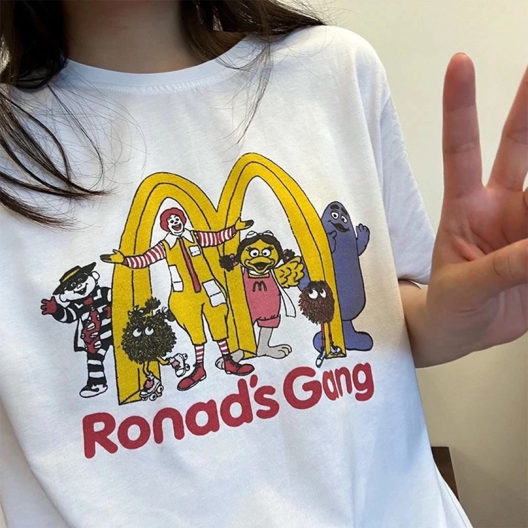 マクドナルド(マクドナルド)の新品未使用　マクドナルド　マック　マクド　Tシャツ　ホワイト　半袖　② メンズのトップス(Tシャツ/カットソー(半袖/袖なし))の商品写真