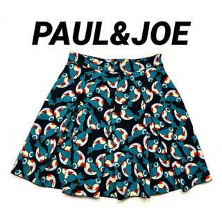 ポール&ジョーシスター(PAUL & JOE SISTER)の【PAUL & JOE SISTAR】小鳥柄スカート【38】総柄ネイビー(ひざ丈ワンピース)