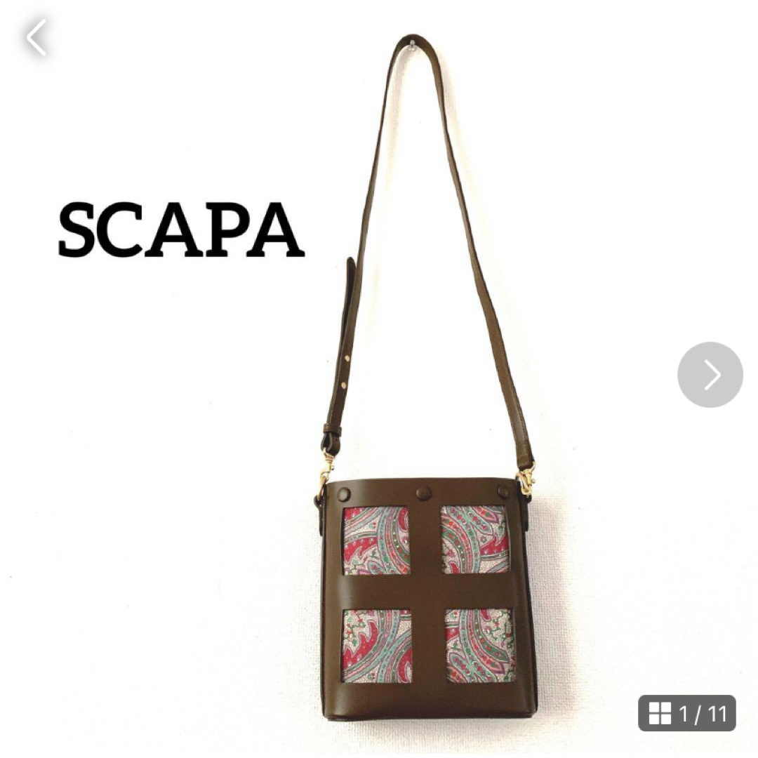 返品不可 SCAPA ショルダーバッグ レザー 花柄 30th anniversary - バッグ