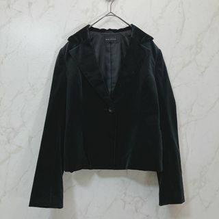 メルローズ(MELROSE)の【3】美品★ メルローズ ショートジャケット ベルベット ベロア ブラック(テーラードジャケット)