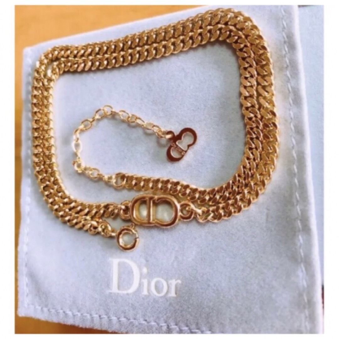 Christian Dior - Dior 人気 シンプル ネックレス ゴールド ロゴ CD