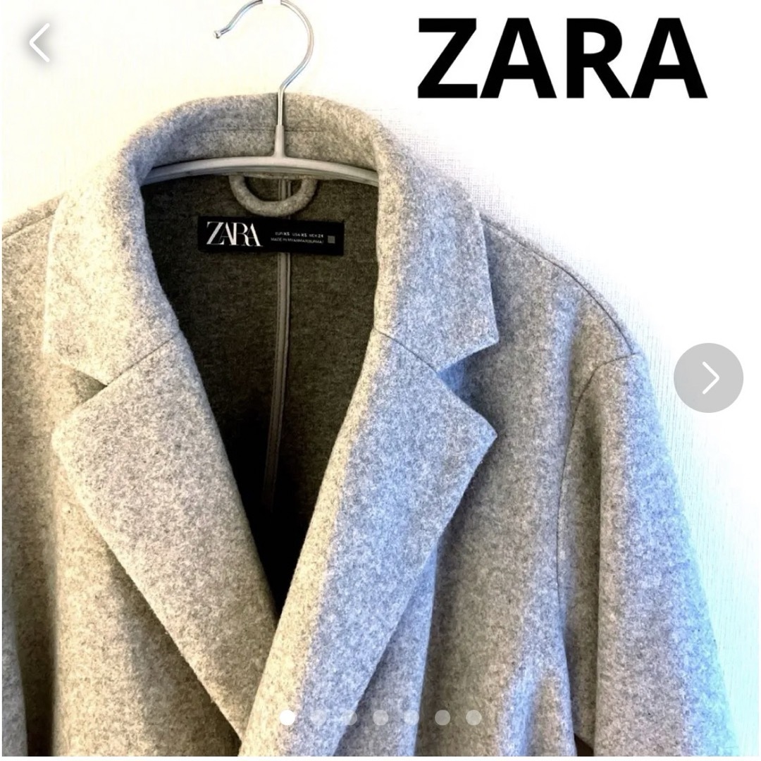 ZARA(ザラ)のZARA コート　アウター  グレー　レディース　XSサイズ　ザラ レディースのジャケット/アウター(ガウンコート)の商品写真