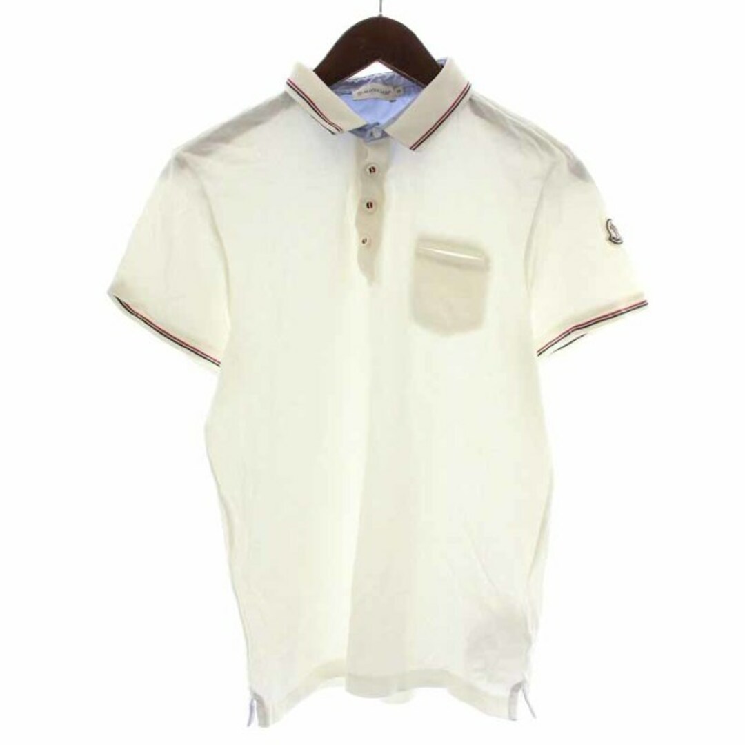 MONCLER(モンクレール)のMONCLER MAGLIA POLO MANICA CORTA S 白 メンズのトップス(ポロシャツ)の商品写真