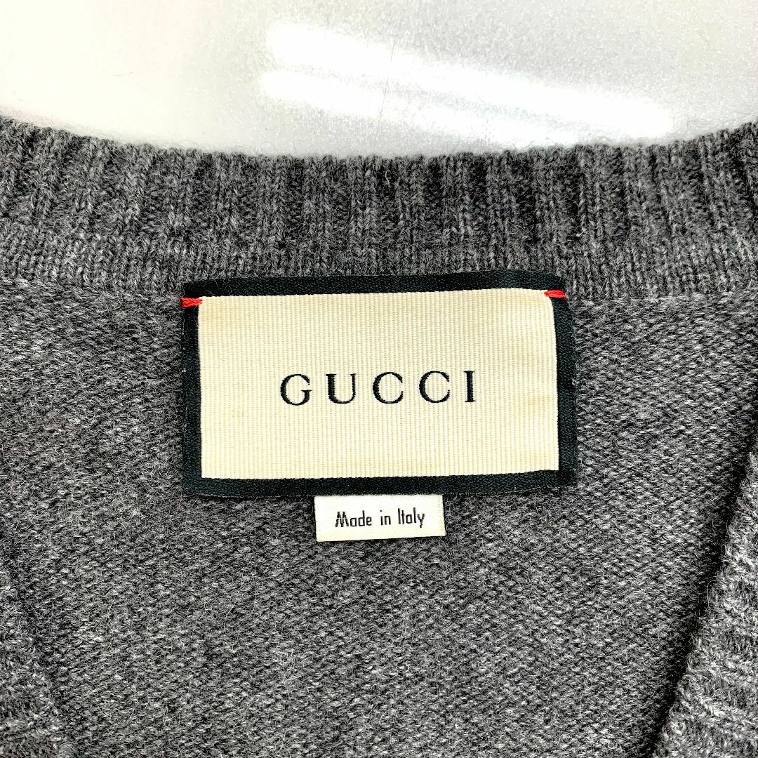 Gucci(グッチ)の8149 グッチ ホースビット付き カシミヤ カーディガン グレー レディースのトップス(カーディガン)の商品写真