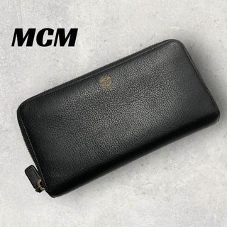 エムシーエム(MCM)の【良品】MCM 長財布　ブラック　ラウンドジップ(長財布)