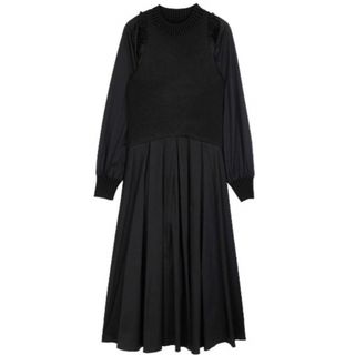 アメリヴィンテージ(Ameri VINTAGE)のAmeri vintage/KNIT DOCKING VOLUME DRESS(ロングワンピース/マキシワンピース)