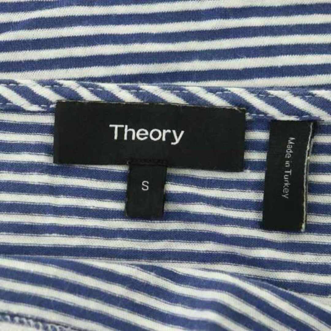 theory(セオリー)のセオリー 21SS Tシャツ カットソー 半袖 コットン リネン S 青 白 レディースのトップス(Tシャツ(半袖/袖なし))の商品写真