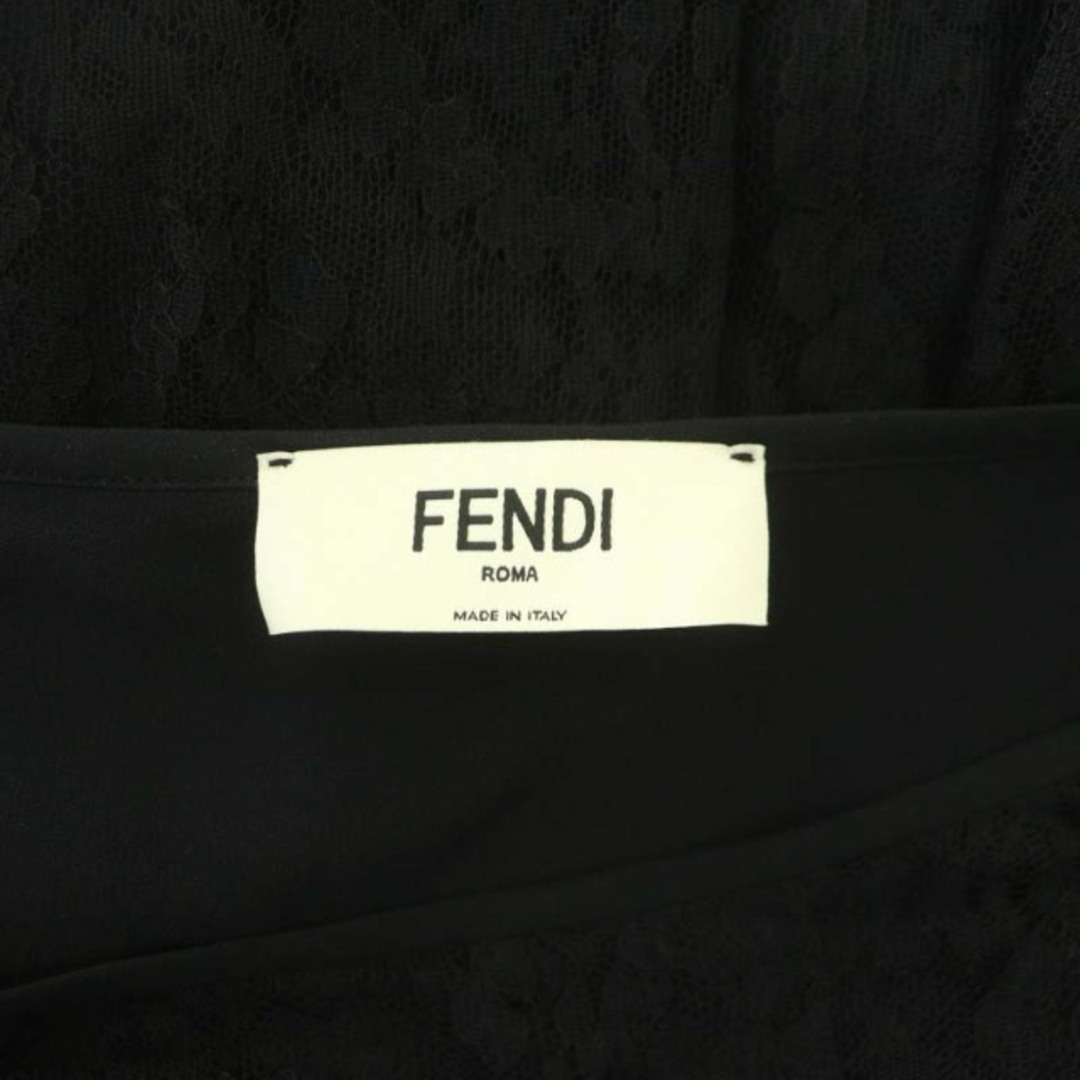 FENDI(フェンディ)のフェンディ レーススカート フレア ロング 42 黒 FQ7167 AD9L レディースのスカート(ロングスカート)の商品写真