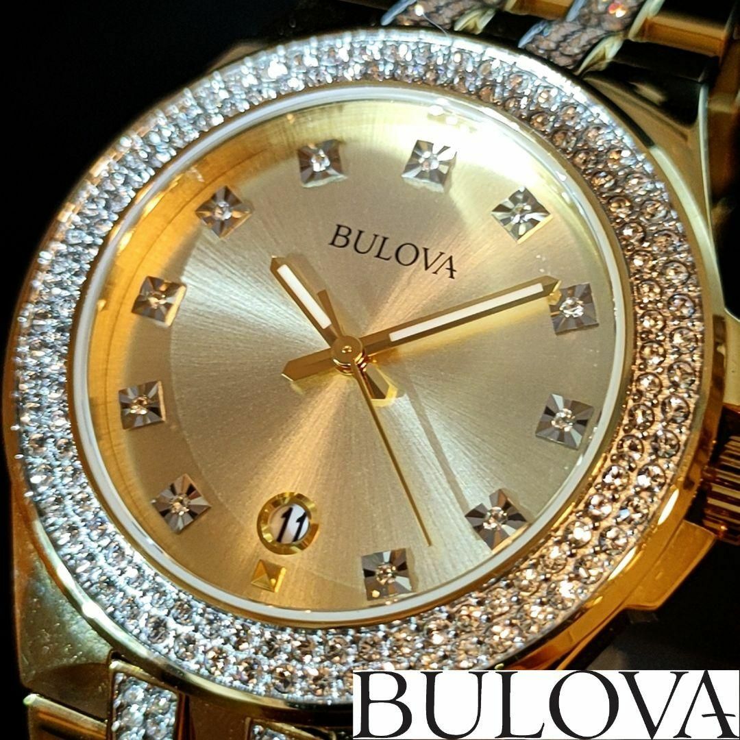 【超ゴージャス】BULOVA/展示品特価/ブローバ/メンズ腕時計/ゴールド色腕時計(アナログ)