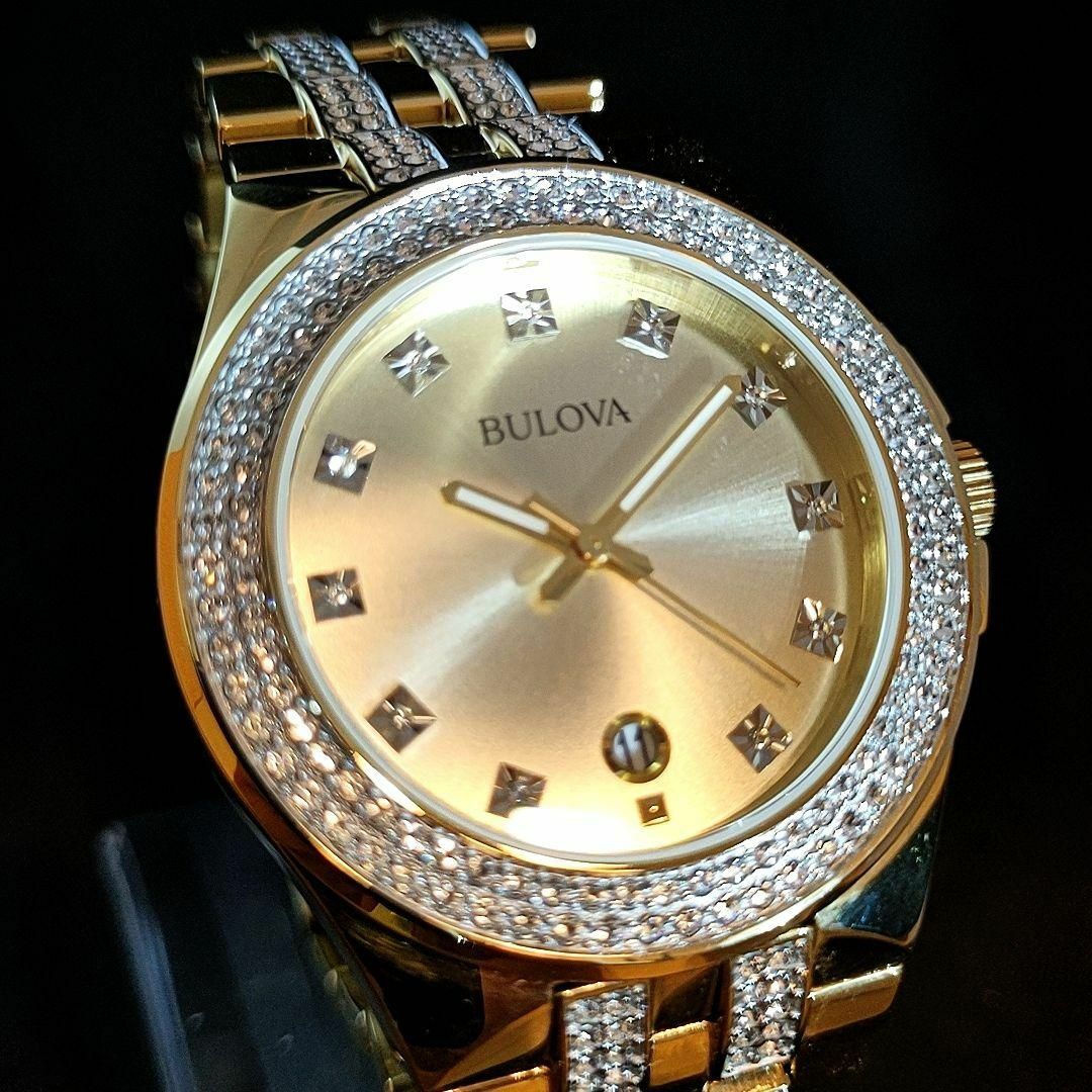 Bulova(ブローバ)の【超ゴージャス】BULOVA/展示品特価/ブローバ/メンズ腕時計/ゴールド色 メンズの時計(腕時計(アナログ))の商品写真